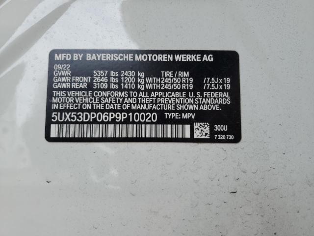 5UX53DP06P9P10020 - 2023 BMW X3 XDRIVE30I WHITE photo 13