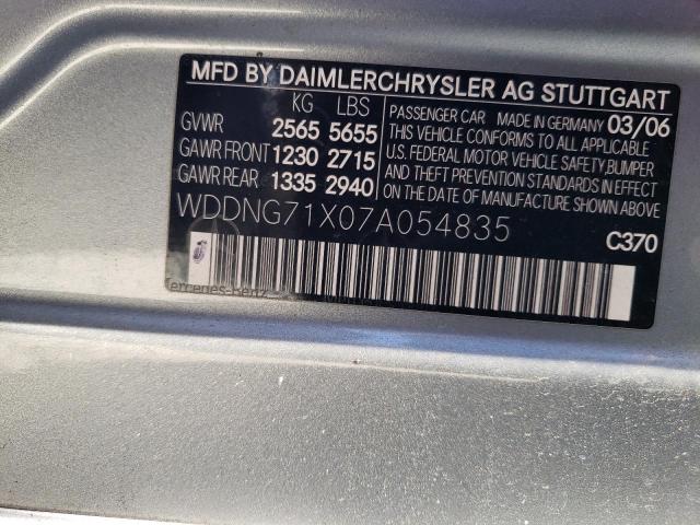 WDDNG71X07A054835 - 2007 MERCEDES-BENZ S 550 SILVER photo 12