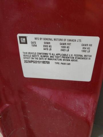 2G2WP522151185709 - 2005 PONTIAC GRAND PRIX 栗色 照片 12