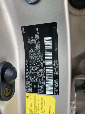 JTEDW21A960014986 - 2006 TOYOTA HIGHLANDER HYBRID GOLD photo 12