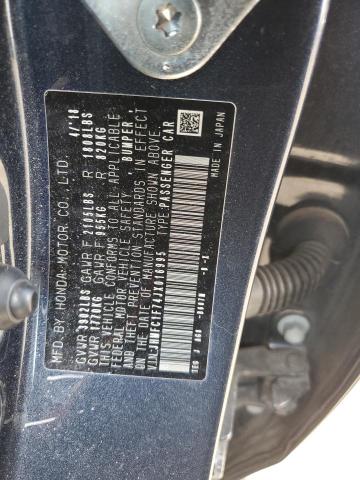 JHMFC1F74JX016995 - 2018 HONDA CIVIC EXL 蓝色 照片 12