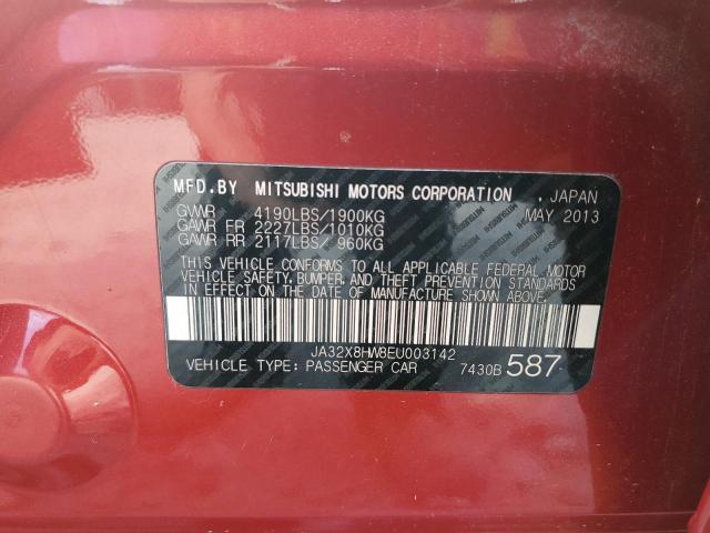 JA32X8HW8EU003142 - 2014 MITSUBISHI LANCER GT RED photo 12