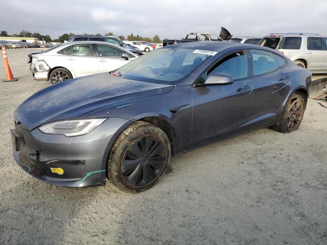 5YJSA1E55NF468279 - 2022 TESLA MODEL S GRAY photo 1