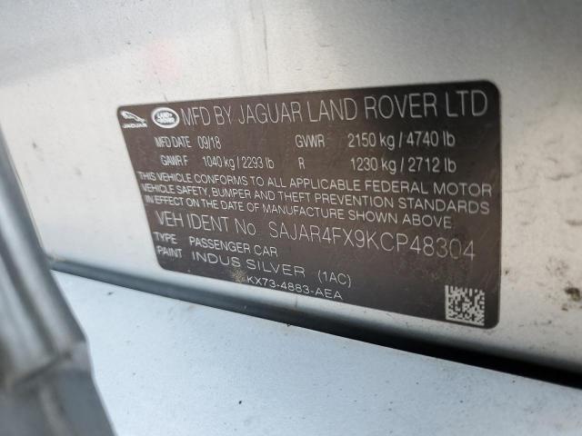 SAJAR4FX9KCP48304 - 2019 JAGUAR XE SILVER photo 12