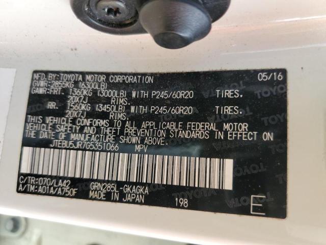 JTEBU5JR7G5351066 - 2016 TOYOTA 4RUNNER SR5/SR5 PREMIUM 白色 照片 14