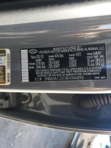 5NMJACDE3RH346890 - 2024 HYUNDAI TUCSON SE GRAY photo 14