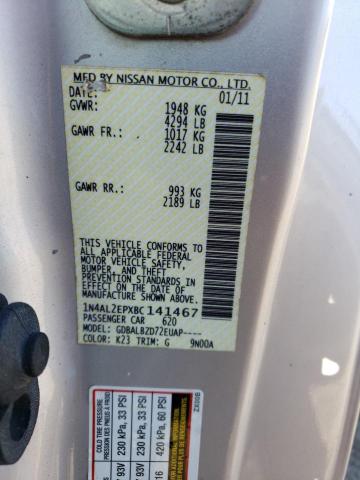 1N4AL2EPXBC141467 - 2011 NISSAN ALTIMA S SILVER photo 13