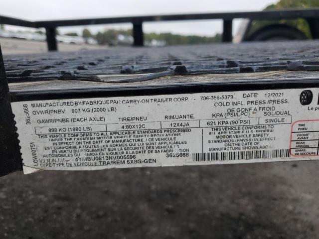 4YMBU0813NV005596 - 2022 UTILITY TRAILER Սև լուսանկար 10