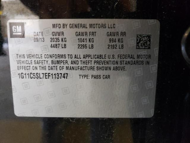 1G11C5SL7EF113747 - 2014 CHEVROLET MALIBU 1LT BLACK photo 12