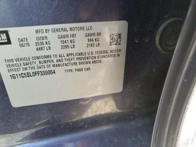 1G11C5SL0FF339064 - 2015 CHEVROLET MALIBU 1LT 蓝色 照片 12