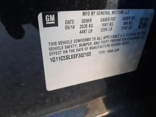 1G11C5SLXEF302165 - 2014 CHEVROLET MALIBU 1LT BLACK photo 12