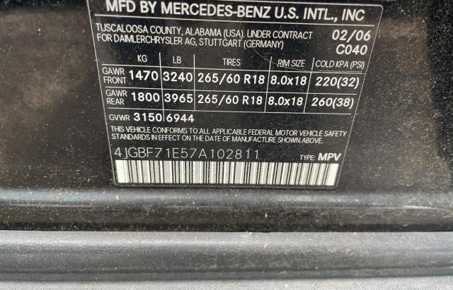 4JGBF71E57A102811 - 2007 MERCEDES-BENZ GL 450 4MATIC BLACK photo 10