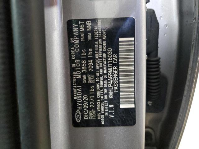 KMHLP4AG9MU116030 - 2021 HYUNDAI ELANTRA LIMITED GRAY photo 12