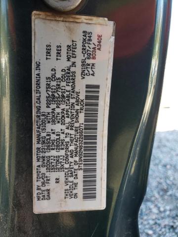 5TESN92N83Z266071 - 2003 TOYOTA TACOMA XTRACAB PRERUNNER მწვანე ფოტო 12