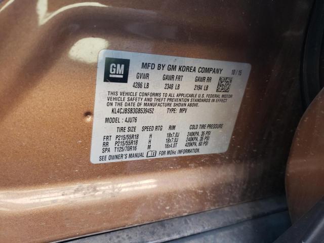 KL4CJBSB3GB539452 - 2016 BUICK ENCORE CONVENIENCE 棕色 照片 12