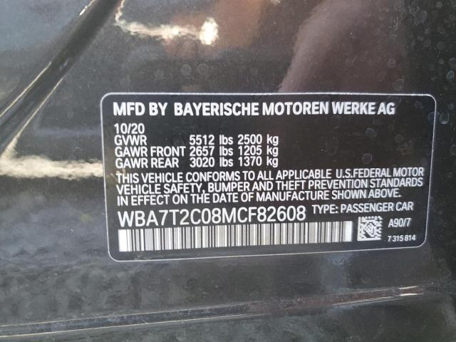 WBA7T2C08MCF82608 - 2021 BMW 740 I BLACK photo 12