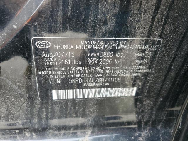 5NPDH4AE7GH741108 - 2016 HYUNDAI ELANTRA SE BLACK photo 12