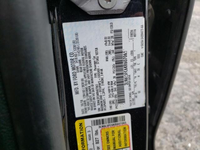 3LN6L5FC6KR607065 - 2019 LINCOLN MKZ RESERVE II BLACK photo 12