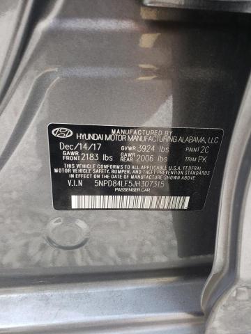 5NPD84LF5JH307315 - 2018 HYUNDAI ELANTRA SEL GRAY photo 13