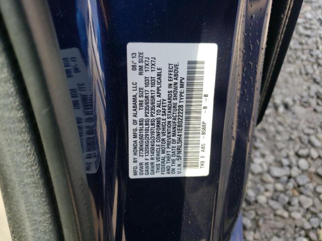 5FNRL5H41EB022228 - 2014 HONDA ODYSSEY EX BLUE photo 14