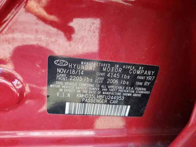 KMHD35LH8FU244953 - 2015 HYUNDAI ELANTRA GT RED photo 12