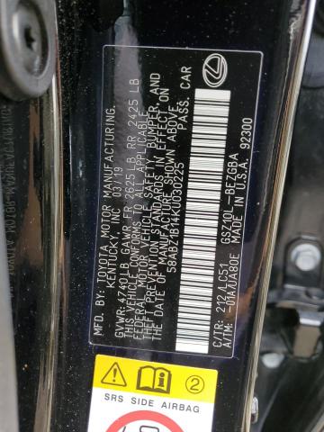 58ABZ1B14KU030225 - 2019 LEXUS ES 350 BLACK photo 12