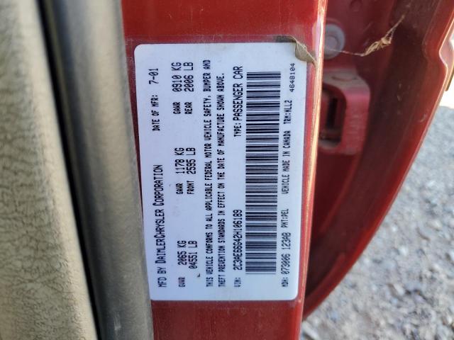 2C3AE66G42H106189 - 2002 CHRYSLER 300M RED photo 12