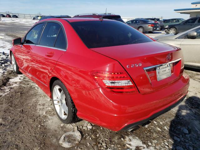 WDDGF4HB7DR287709 - 2013 MERCEDES-BENZ C 250 RED photo 2