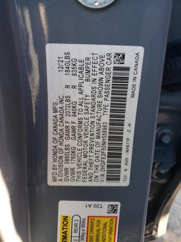 2HGFE2F50NH558963 - 2022 HONDA CIVIC SPORT 灰色 照片 12