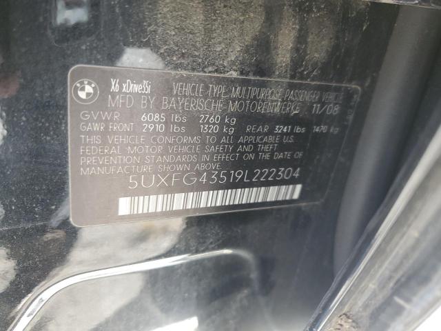 5UXFG43519L222304 - 2009 BMW X6 XDRIVE35I BLACK photo 13