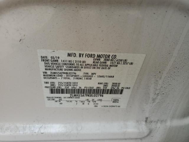 2LMHJ5AT9KBL02796 - 2019 LINCOLN MKT WHITE photo 13