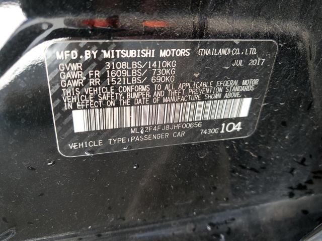 ML32F4FJ8JHF00656 - 2018 MITSUBISHI MIRAGE G4 SE BLACK photo 13