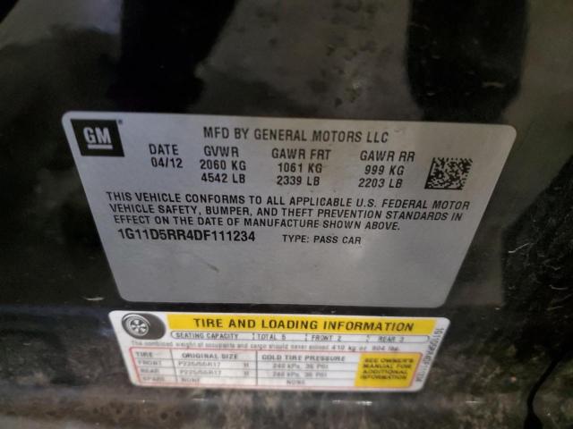 1G11D5RR4DF111234 - 2013 CHEVROLET MALIBU 1LT CHARCOAL photo 12