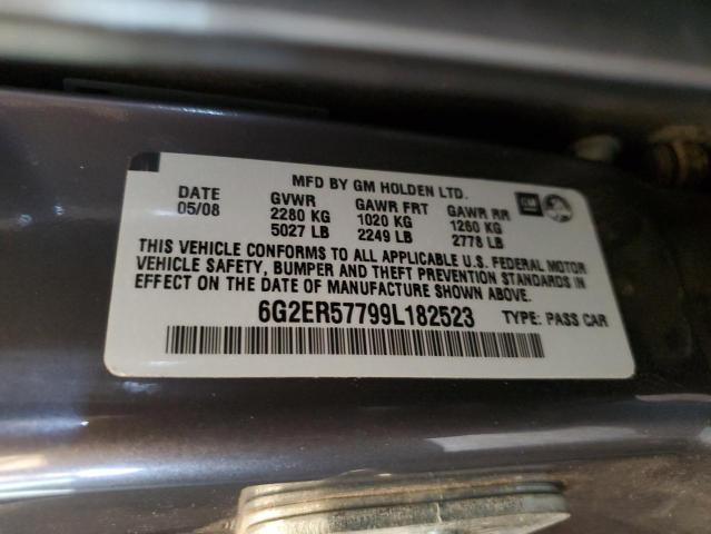 6G2ER57799L182523 - 2009 PONTIAC G8 GRAY photo 12