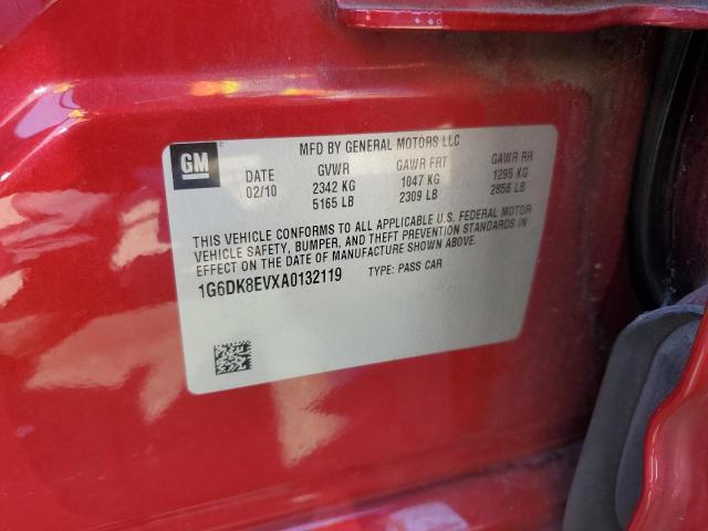 1G6DK8EVXA0132119 - 2010 CADILLAC CTS PERFORMANCE COLLECTION أحمر صورة 12