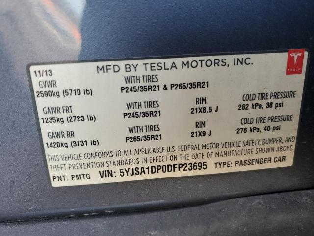 5YJSA1DP0DFP23695 - 2013 TESLA MODEL S Թիրկույզ լուսանկար 12