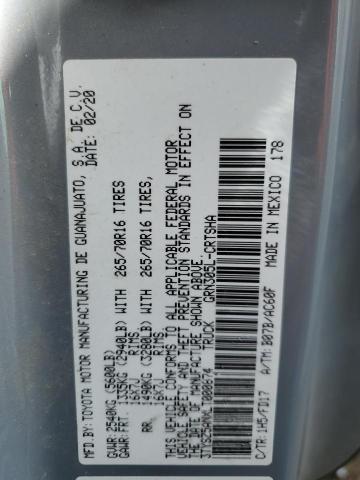 3TYSZ5ANXLT000874 - 2020 TOYOTA TACOMA ACCESS CAB ნაცრისფერი ფოტო 12