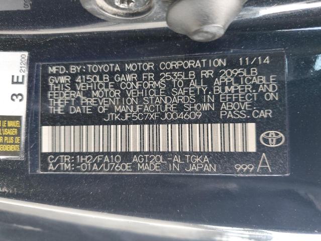 JTKJF5C7XFJ004609 - 2015 TOYOTA SCION TC შავი ფოტო 12