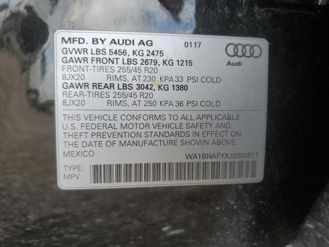 WA1BNAFYXJ2003811 - 2018 AUDI Q5 PREMIUM PLUS BLACK photo 14