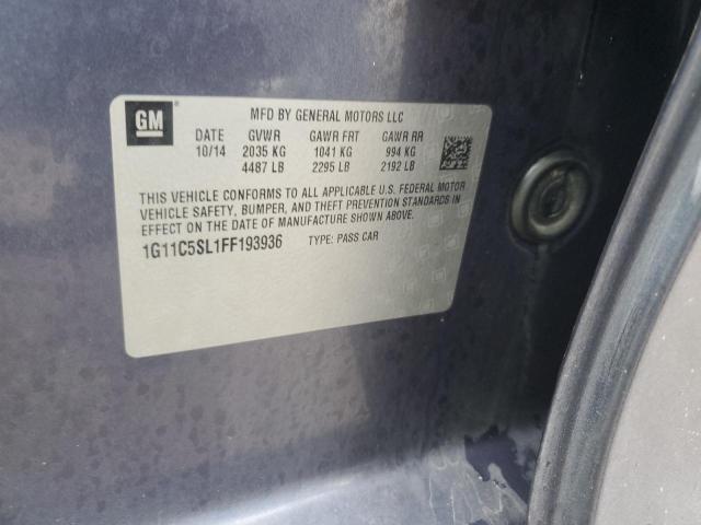 1G11C5SL1FF193936 - 2015 CHEVROLET MALIBU 1LT Көк фото 12