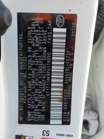 4T1T11AK8PU119090 - 2023 TOYOTA CAMRY SE NIGHT SHADE WHITE photo 12