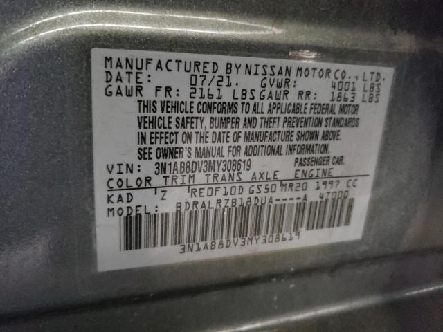 3N1AB8DV3MY308619 - 2021 NISSAN SENTRA SR GRAY photo 12