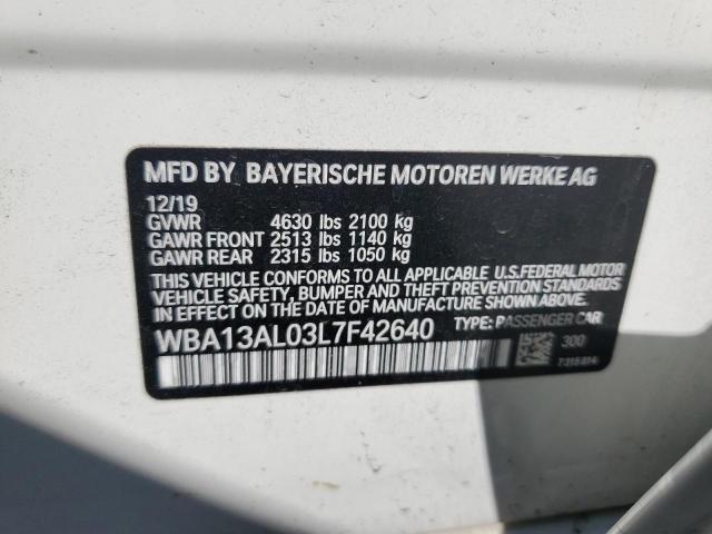 WBA13AL03L7F42640 - 2020 BMW M235XI WHITE photo 12