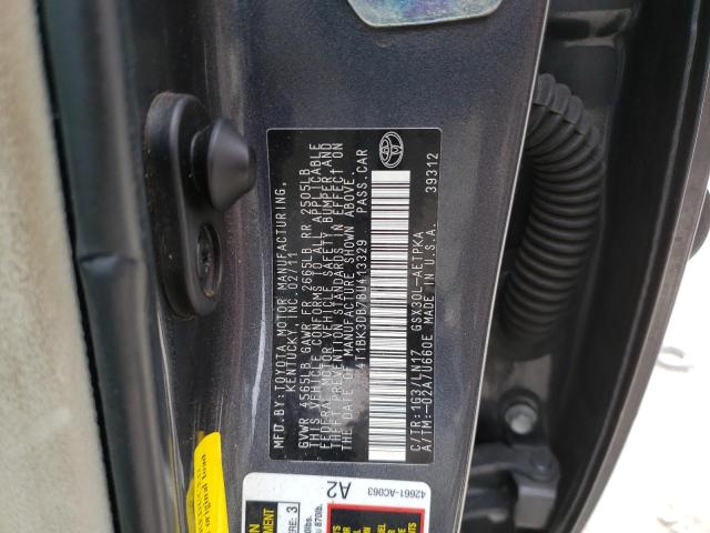4T1BK3DB7BU413329 - 2011 TOYOTA AVALON BASE 灰色 照片 12