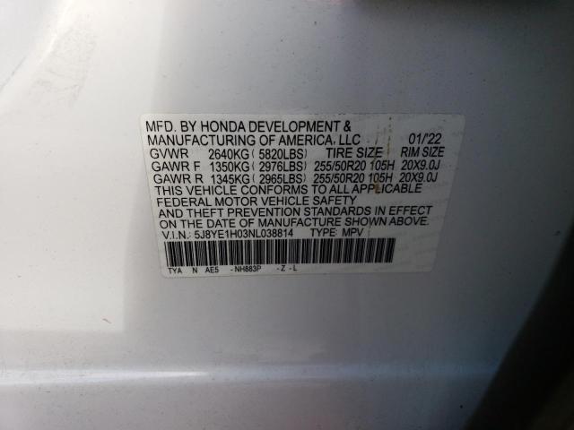 5J8YE1H03NL038814 - 2022 ACURA MDX A-SPEC WHITE photo 13