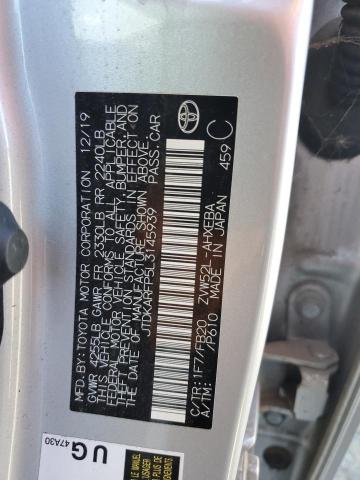 JTDKARFP5L3145939 - 2020 TOYOTA PRIUS PRIM LE SILVER photo 13