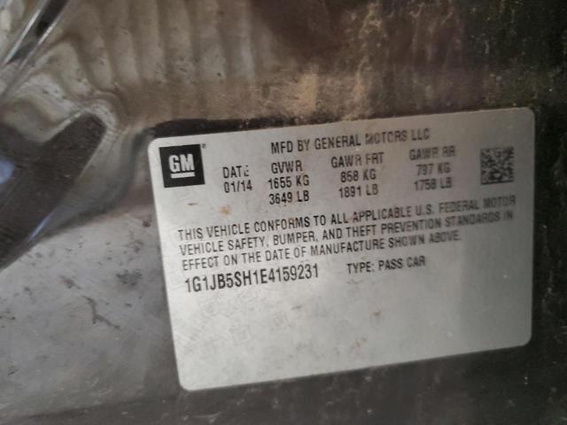 1G1JB5SH1E4159231 - 2014 CHEVROLET SONIC LS ნაცრისფერი ფოტო 12