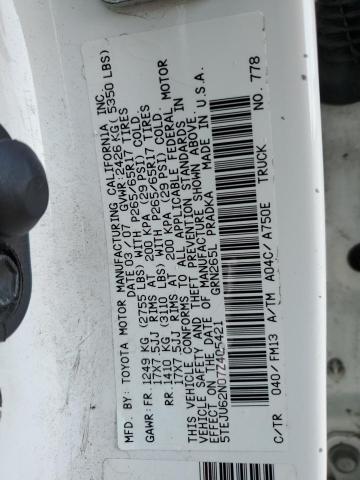 5TEJU62N07Z405421 - 2007 TOYOTA TACOMA DOUBLE CAB PRERUNNER WHITE photo 13