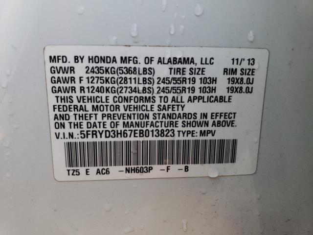 5FRYD3H67EB013823 - 2014 ACURA MDX TECHNOLOGY 白色 照片 13
