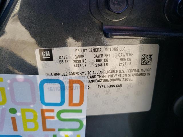 1G11C5SA8GU111163 - 2016 CHEVROLET MALIBU LIM LT 灰色 照片 12